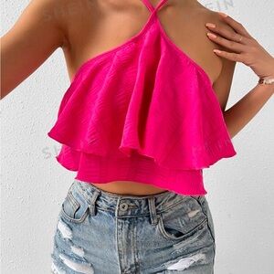 Shein Women's Pink Halter Top